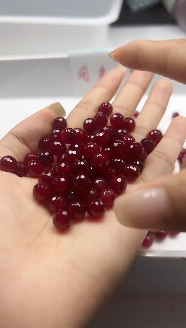 南红玛瑙未镶嵌颈饰w554鸽血红切面8mm*10颗