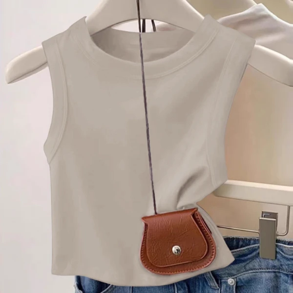 2025年新款正肩女装小吊带亲肤宽肩带背心打底内搭简约辣妹装上衣