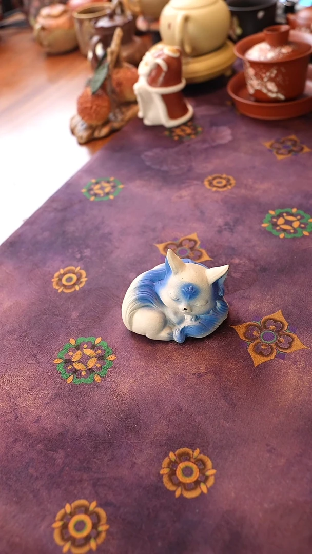 茶壶紫砂九尾茶宠