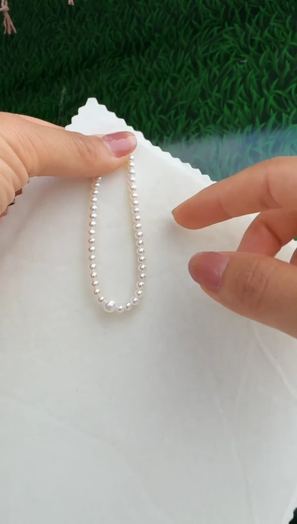淡水珍珠手链未镶嵌S0096 3-4mm小米手链