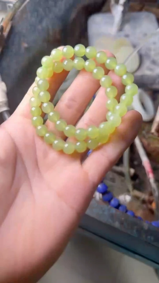 青黄卡8mm圆珠串