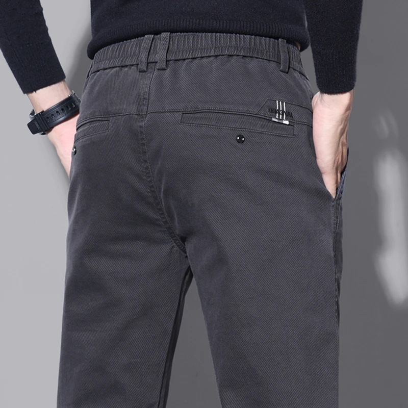 春季新款季休闲裤男士直筒宽松百搭商务免烫长裤子弹力松紧腰男裤
