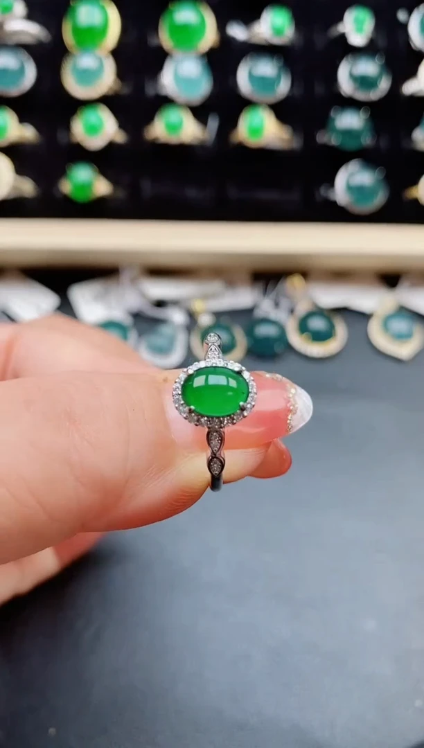 【闪购商品】翡翠戒指银S925镶嵌855580