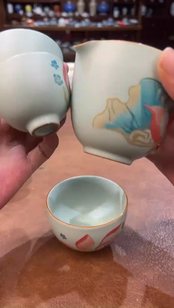 真的很便宜超好看会开片的旅行茶具