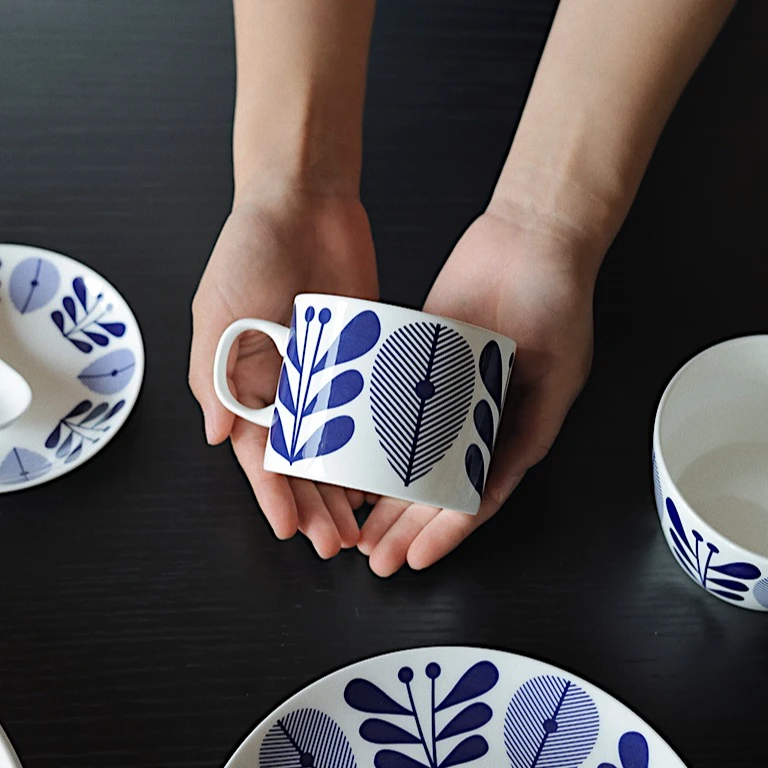 【瑕疵】北欧蓝系列-350ml杯子 9×7cm