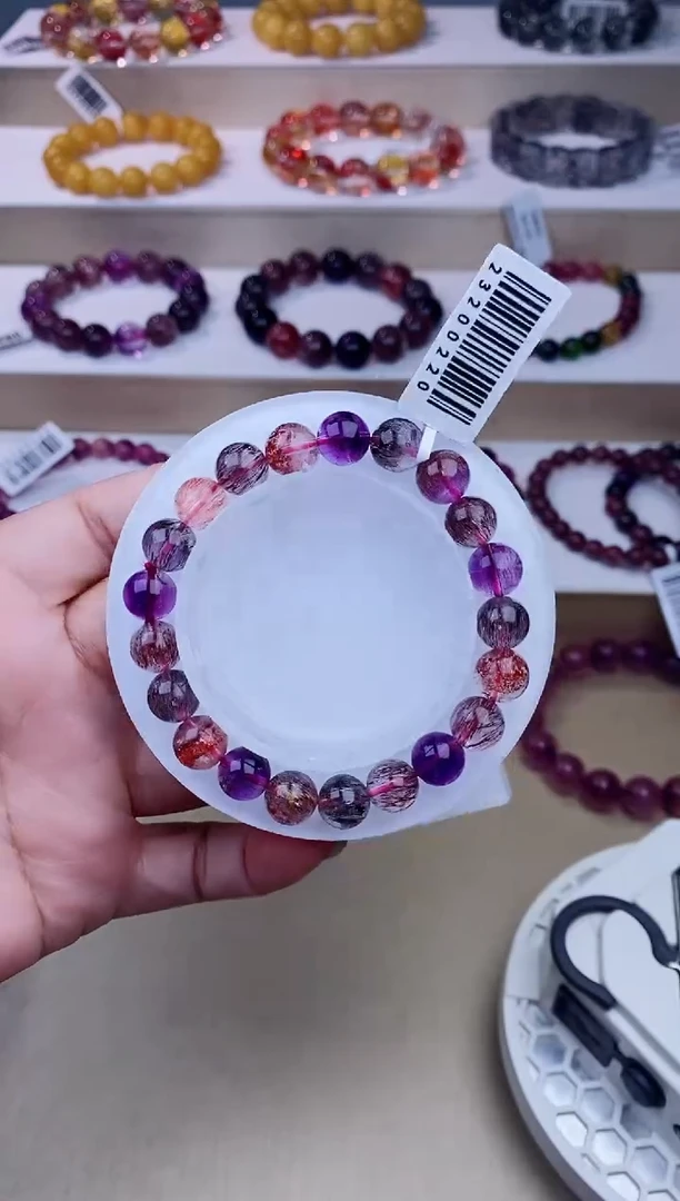 未镶嵌手链水晶黑加仑超七9m+