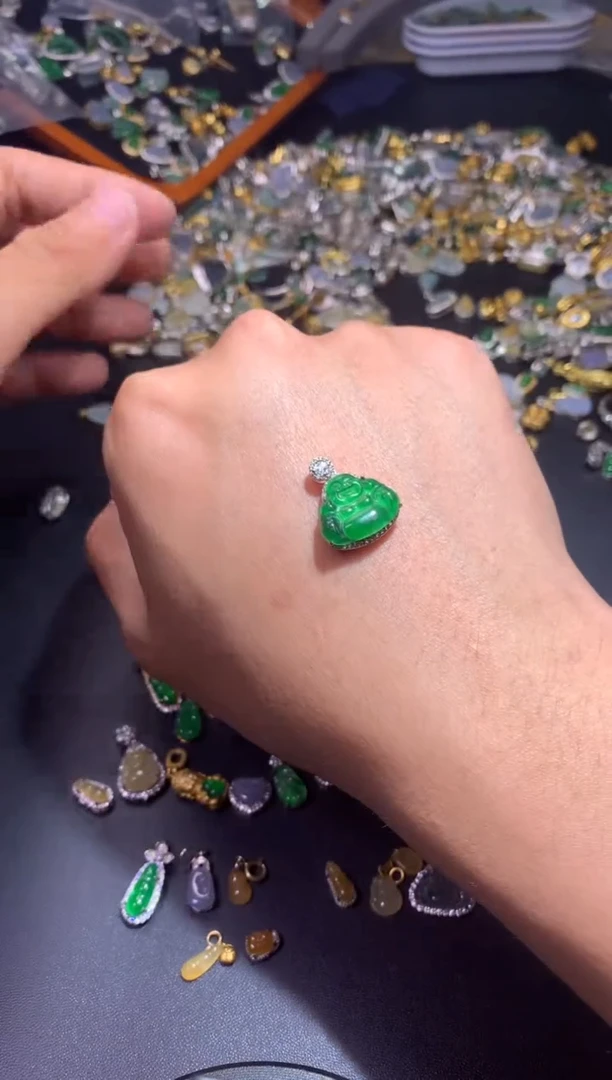 吊坠(不含链)银S925镶嵌翡翠1