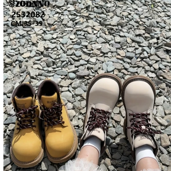 ZODNNO拼色休闲风防滑修面皮休闲马丁靴潮流单靴英伦风