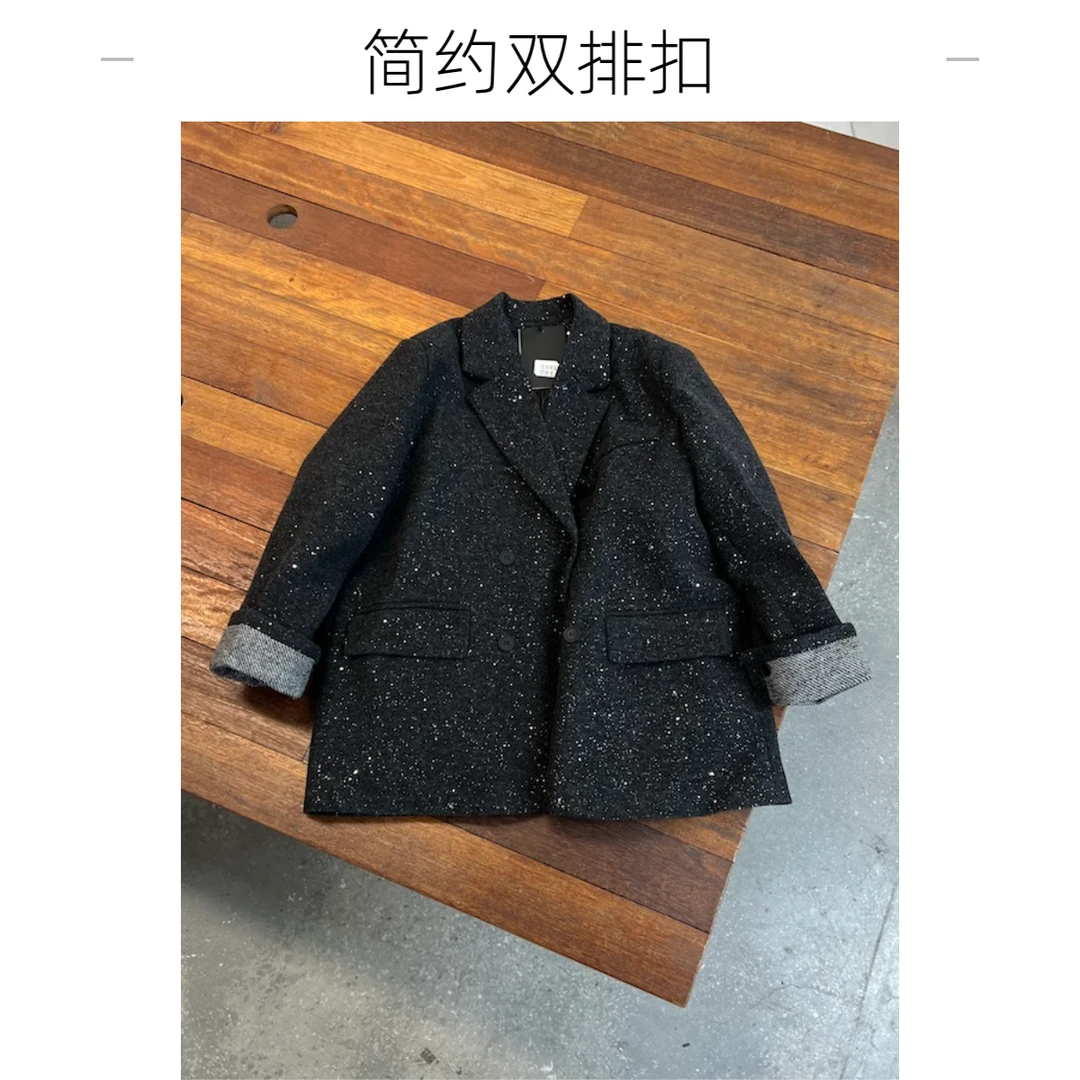 【杨英家星光闪闪热胶压棉工艺设计感】阔版休闲西装外套 1283