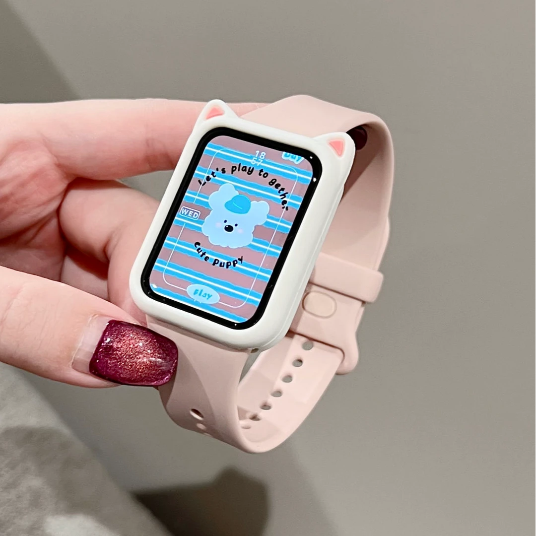 适用于小米手环9pro硅胶表带猫耳可爱8pro液态硅胶小米10表带