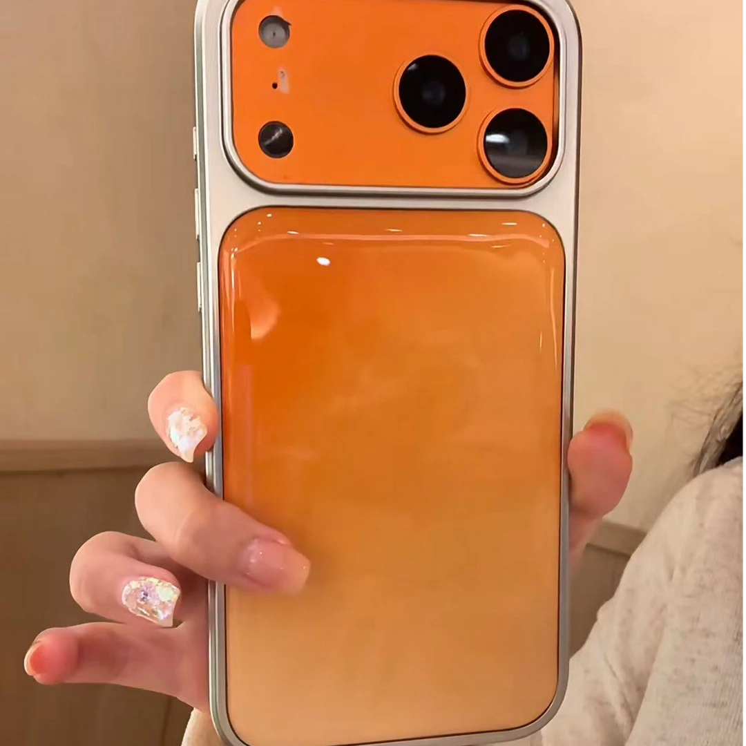 银边滴胶渐变橙适用iPhone17promax手机壳苹果16/15/14新款131211