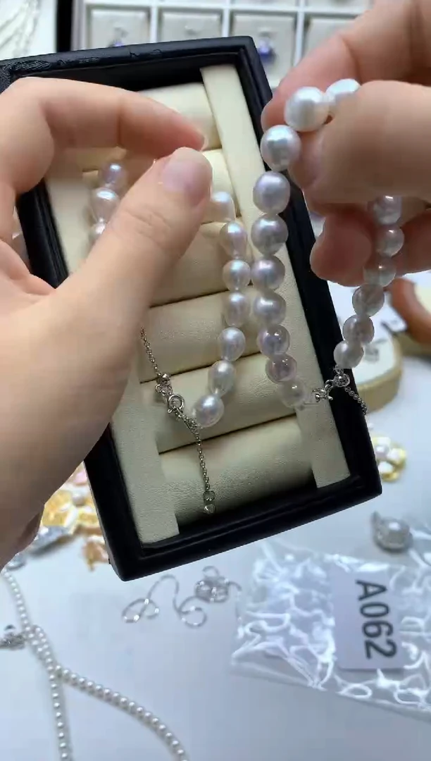 银S925镶嵌手链淡水珍珠多样性发其一