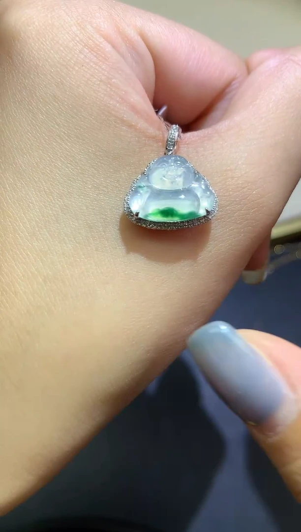 吊坠(不含链)18K金镶嵌翡翠吊坠A115|2980