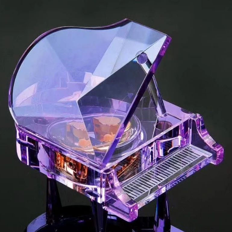 音乐盒摆件K9水晶人工手制紫水晶礼物礼品