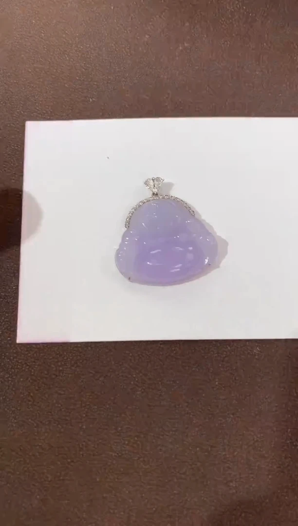 【闪购商品】翡翠颈饰18K金镶嵌天然缅甸a货翡翠