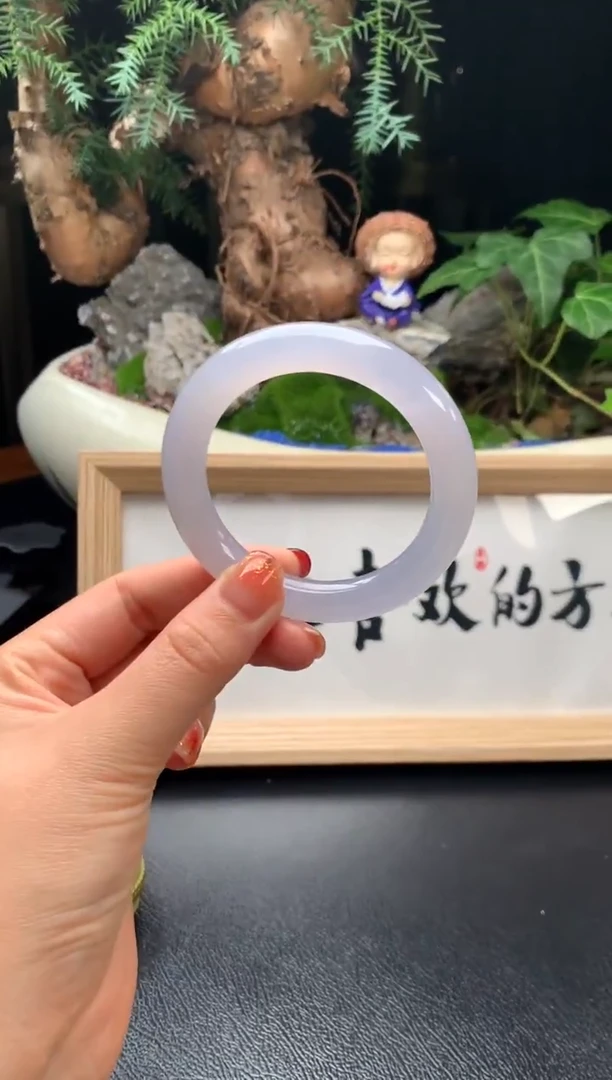 未镶嵌手镯翡翠J****e冰粉紫圆条55+