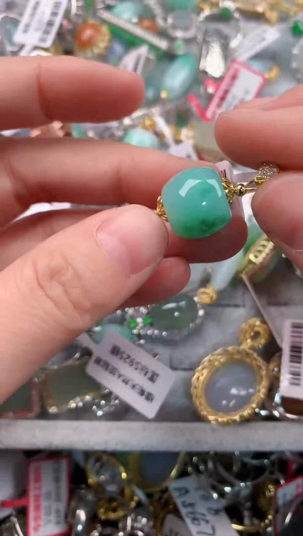 银S925镶嵌戒指翡翠12  2