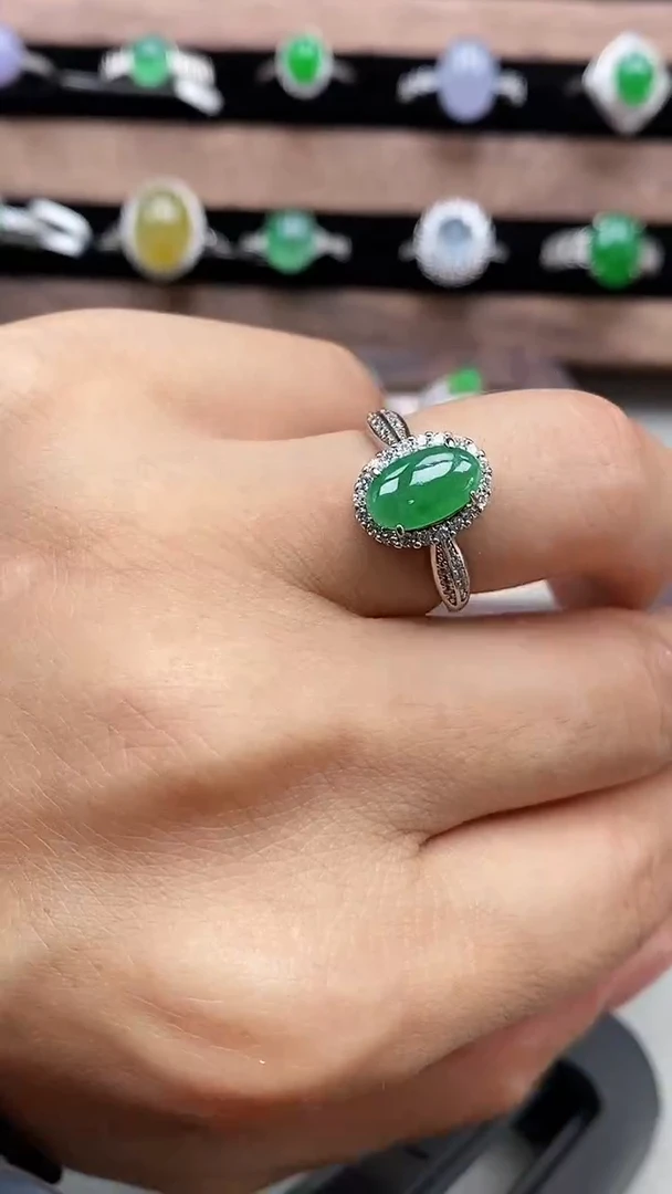 银S925镶嵌戒指翡翠5301