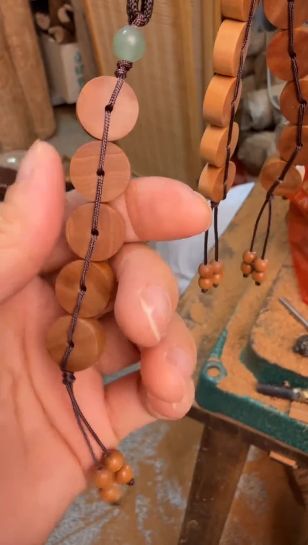 檀香木其他五帝钱挂件