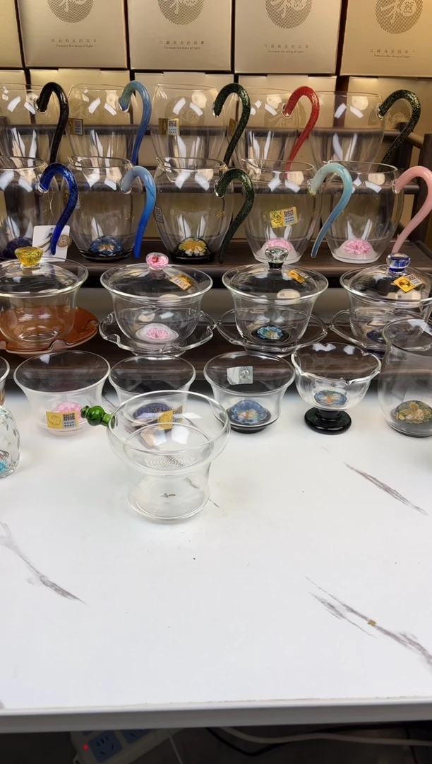 玻璃手工艺品禾器 奉珠茶漏湖绿 普通盒