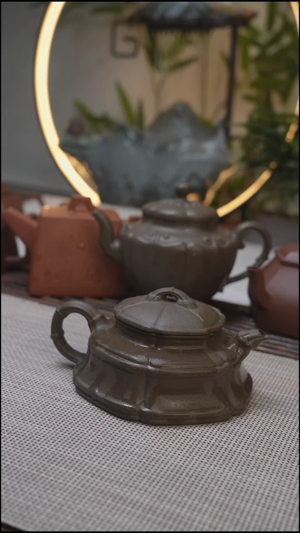 茶壶紫砂筋纹竹鼎·全手高货紫砂壶（150cc)