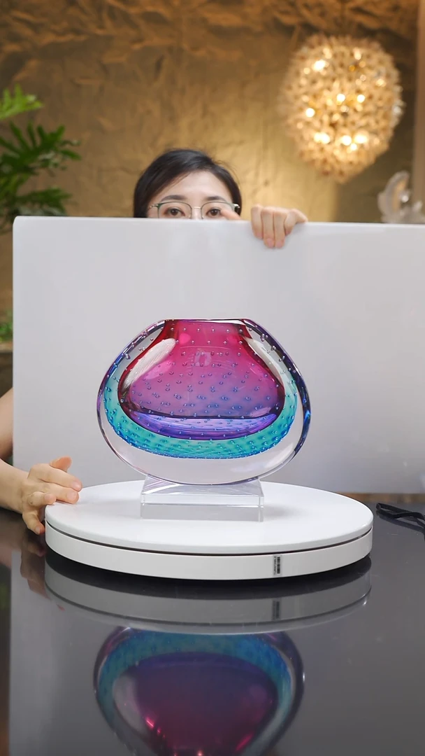 琉璃手工艺品【福利】金红蓝花瓶