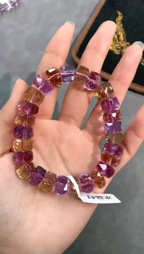 【闪购商品】水晶手链未镶嵌13号紫黄水晶切面单圈