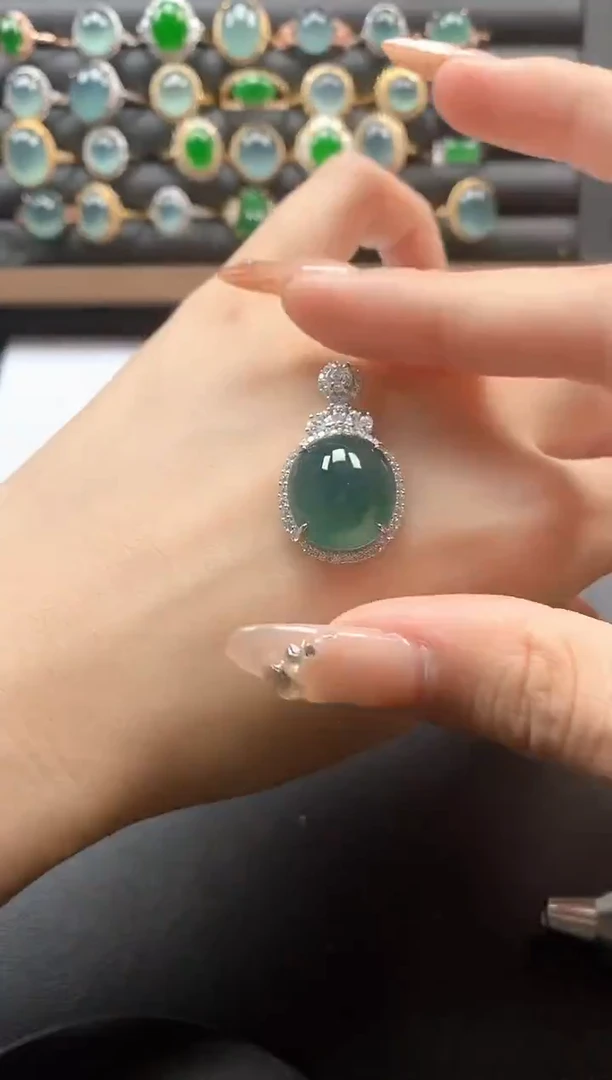 银S925镶嵌戒指翡翠5211