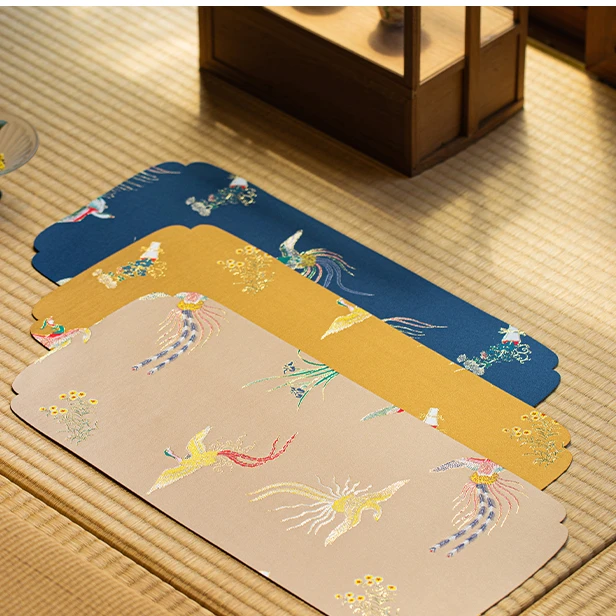 予御 | 凤鸣长安茶席22.5*48 新中式复古宫廷风手工双层茶垫