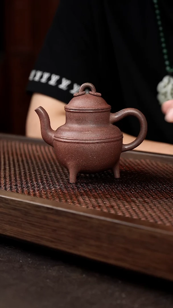 茶壶紫砂岩中泥六拼三足玉环