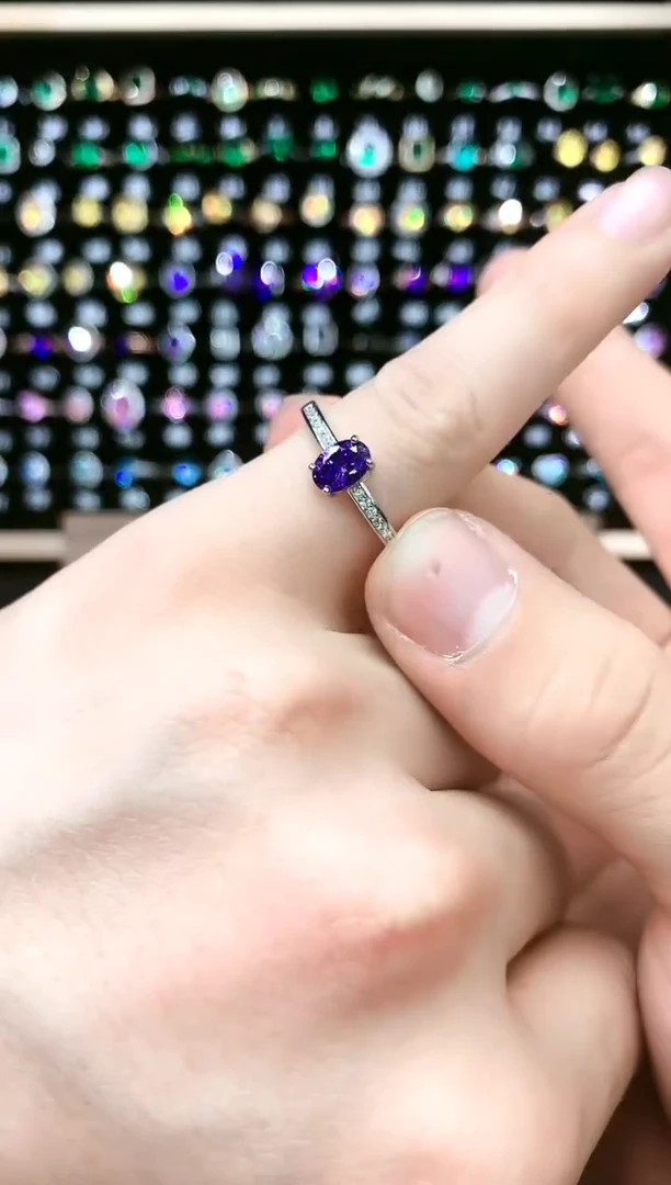 紫晶戒指银S925镶嵌......