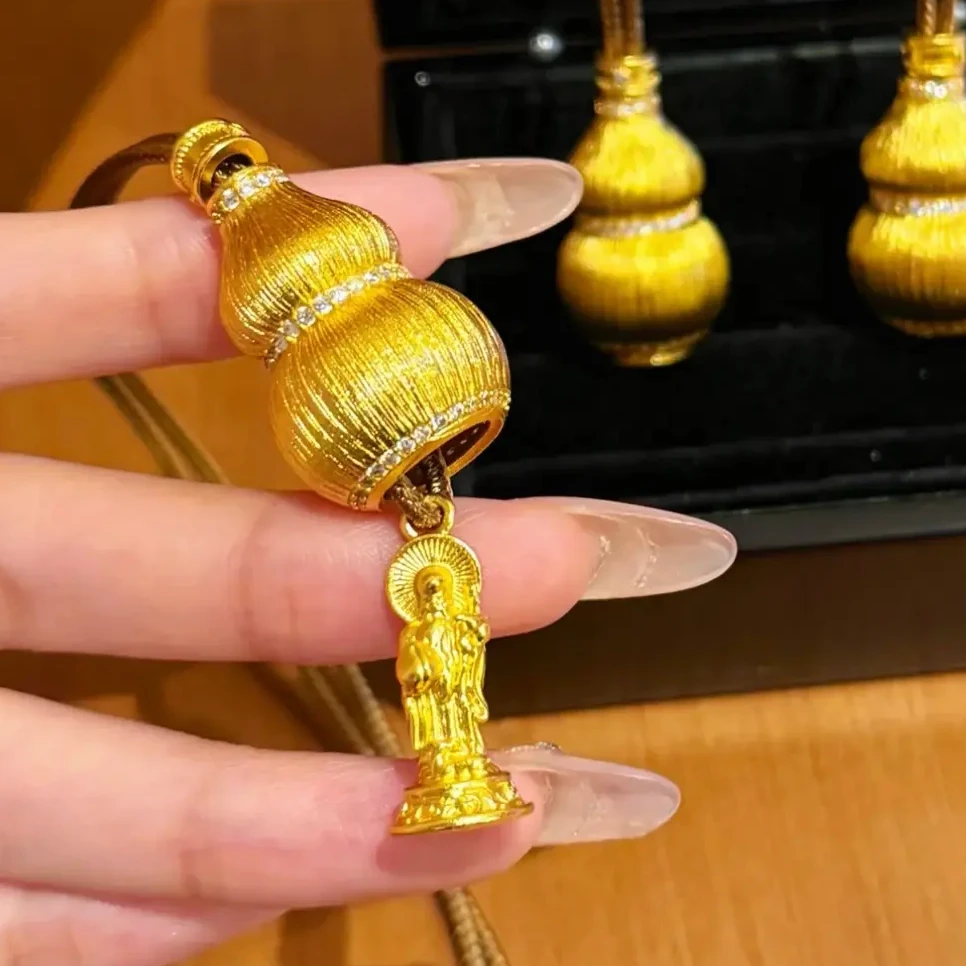 非金属布艺项链 新中式福禄财神项链复古轻奢高级感毛衣链精美