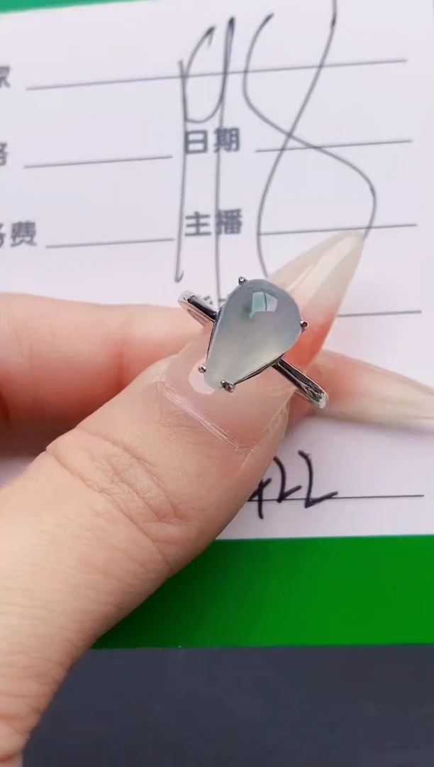 银S925镶嵌戒指翡翠3422