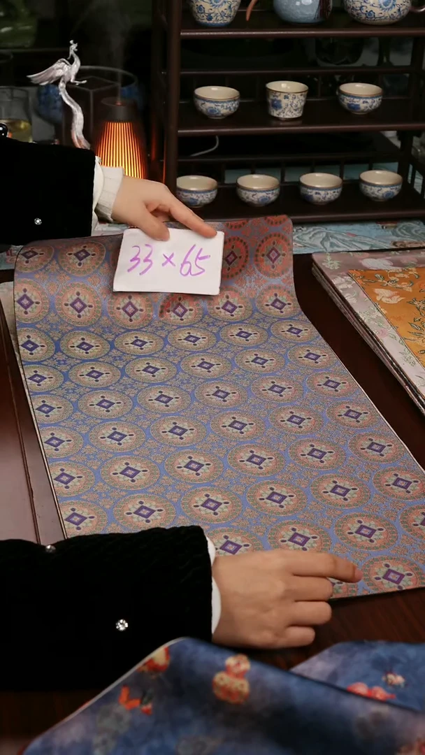 【连珠团窠单面】中国风干泡织锦茶席33*65