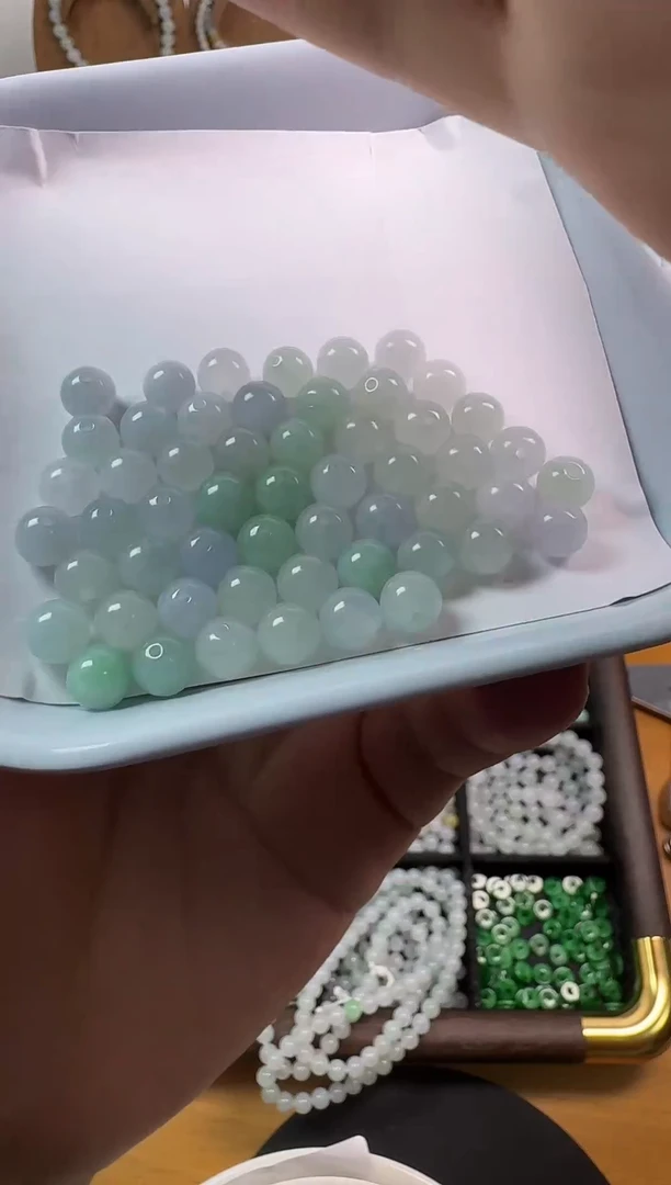 散珠翡翠文***岚卡7mm马卡龙色系圆珠一份