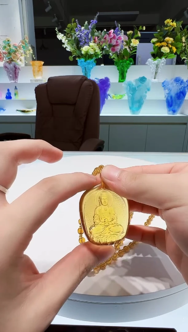 琉璃手工艺品古法琉璃大日如来摆件