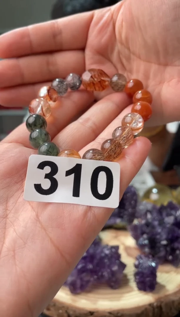 未镶嵌发晶大型摆件（非配饰）彩发晶手链310  11MM