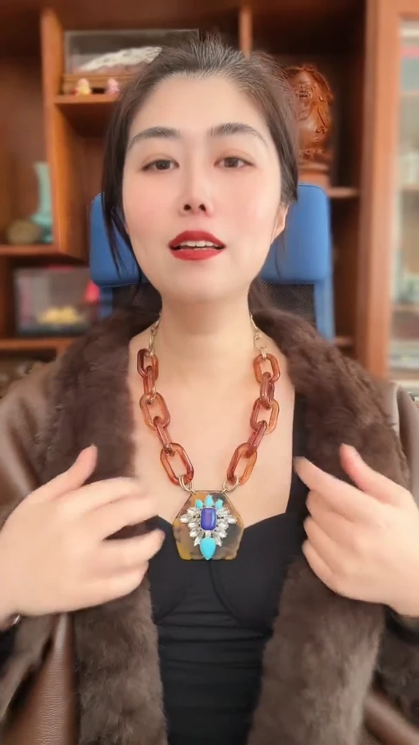 合金无合金无孤品不折腾系列美拉德色豹纹项链不退