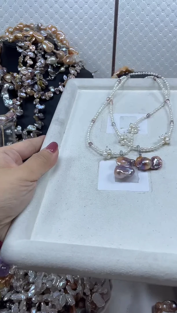 淡水珍珠未镶嵌套链【纯恬珍珠】（多样性发货发一）