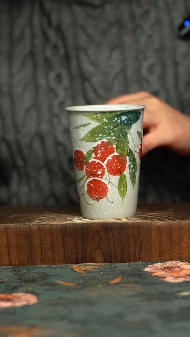 杯釉下彩手工手绘同款陶器