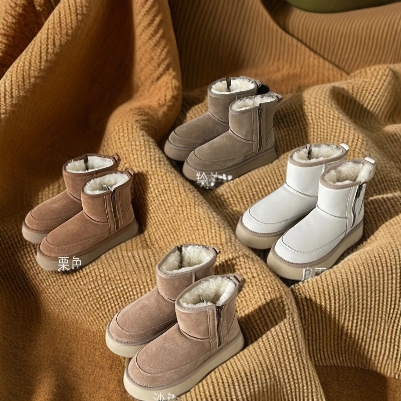 【切尔西侧拉链款】女士侧拉链百搭短靴雪地棉冬季短筒时尚雪地靴