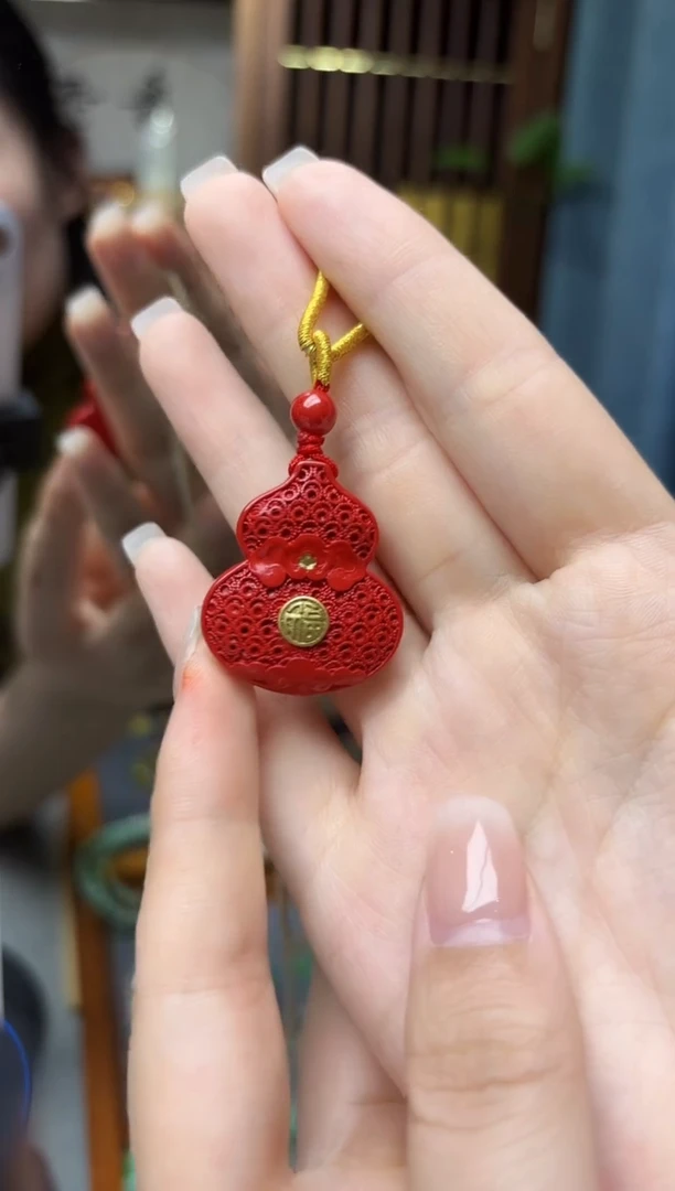 天然辰砂朱砂葫芦挂件XSZS