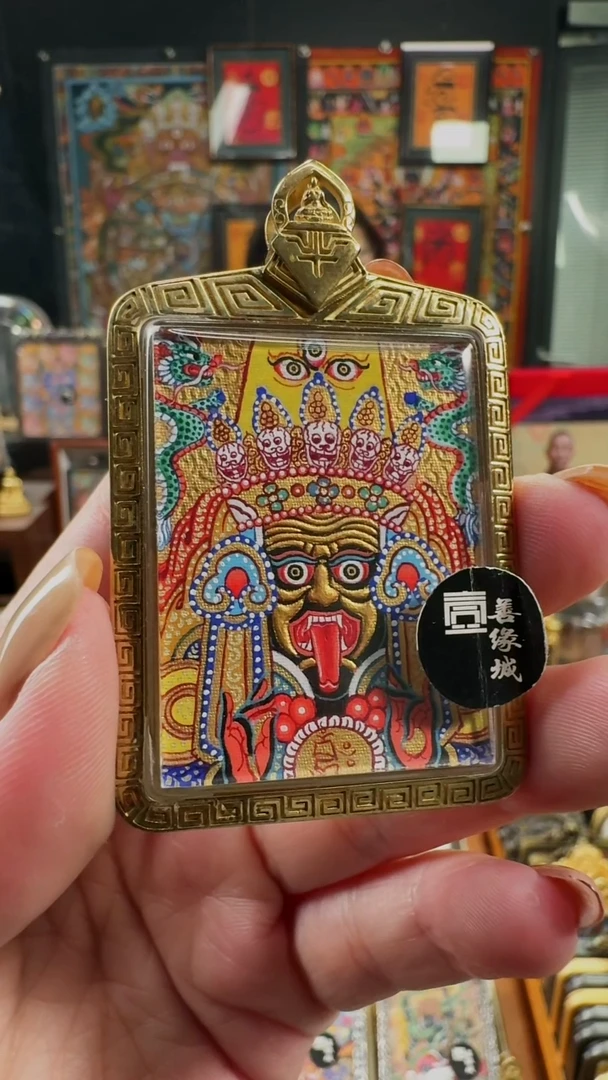 吊坠壹善缘城手绘唐卡扎基