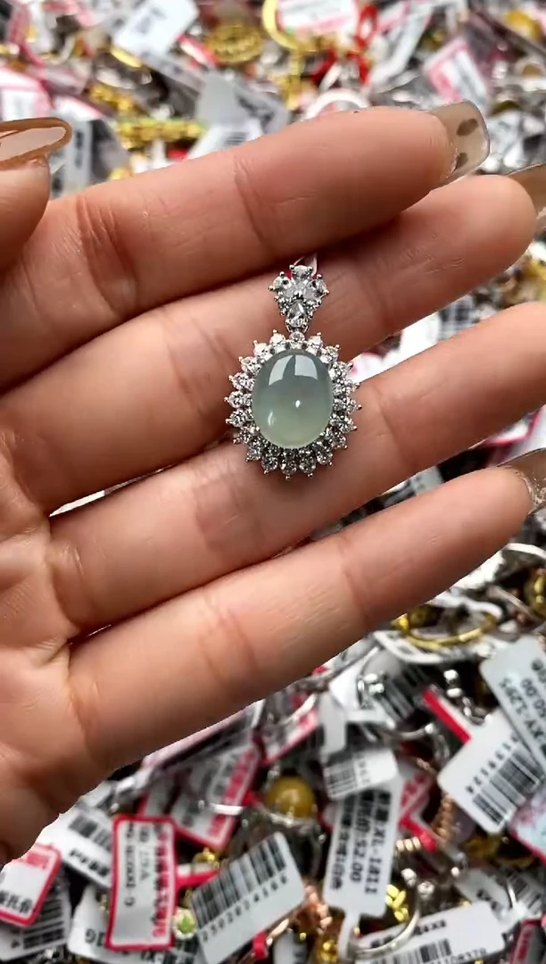 【闪购商品】翡翠戒指银S925镶嵌66666666      0