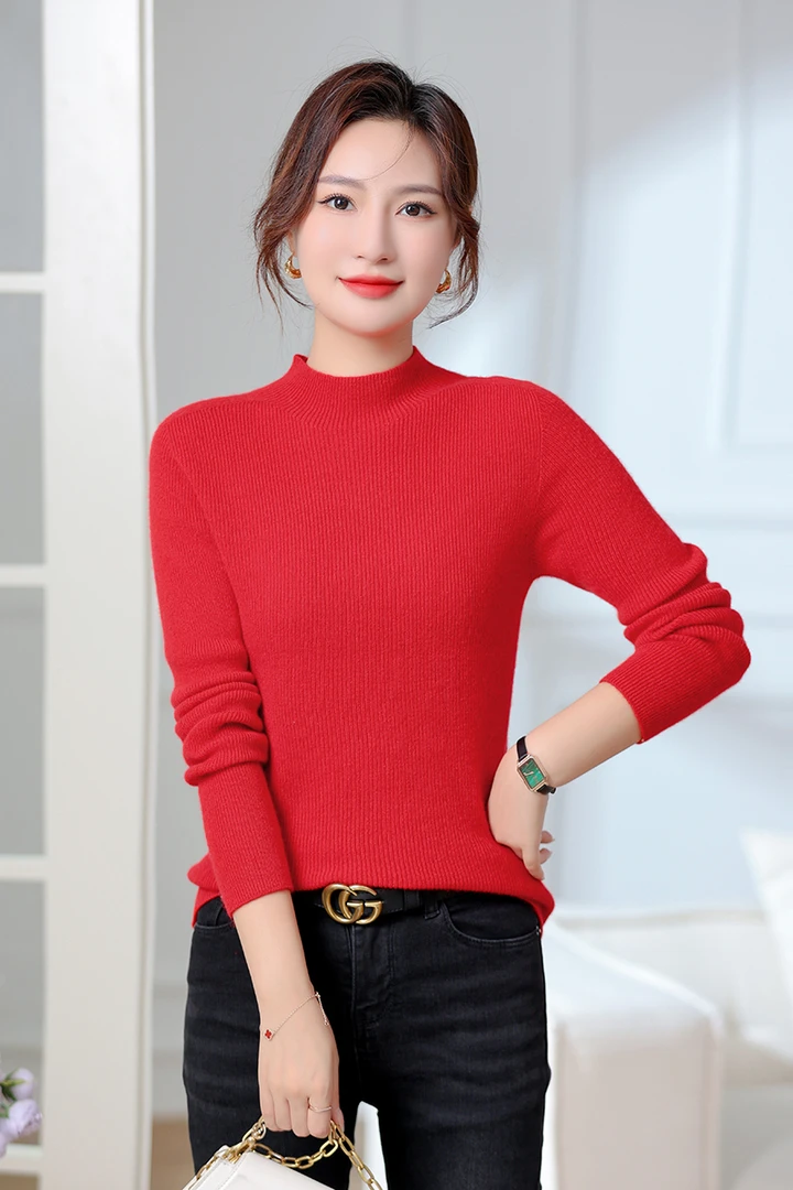 【100%山羊绒】25年新款上 高奢品针织无缝高领-82095