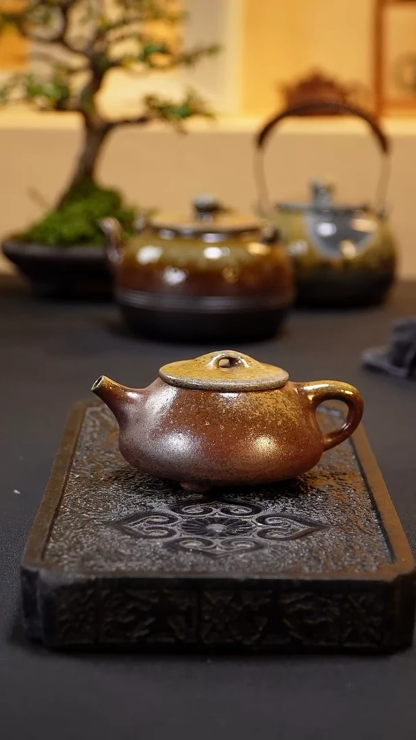 茶壶紫砂纯自然柴烧