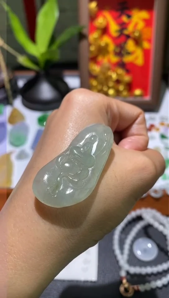 未镶嵌定制翡翠无相观音吊坠~