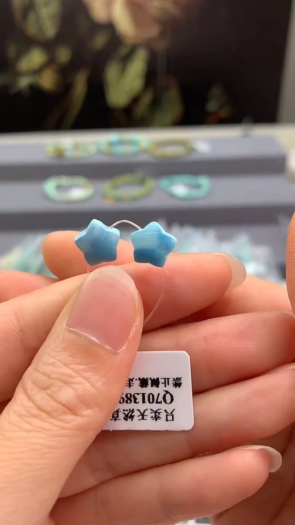 未镶嵌绿松石单珠一对酷.R221