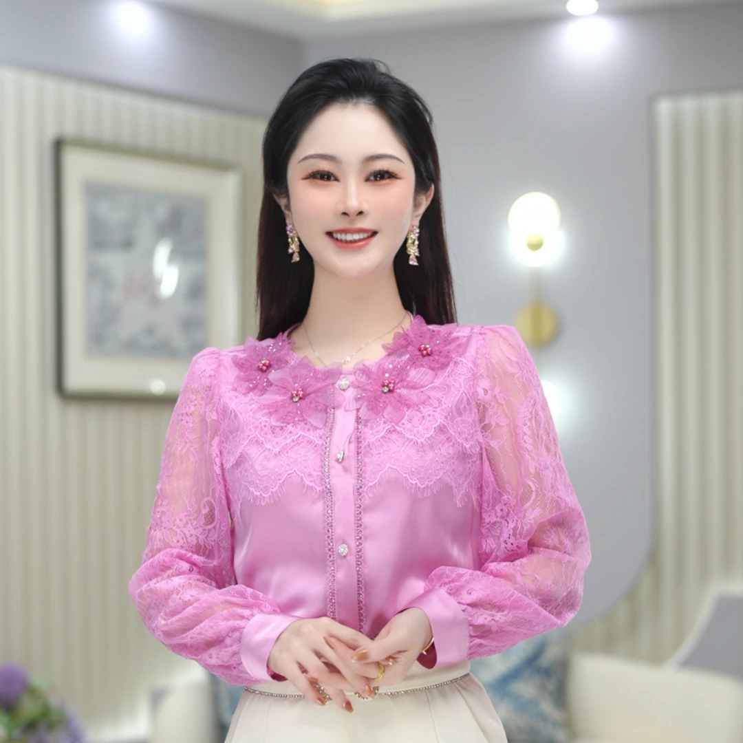 米娅 春季新款高贵上档次衬衫休闲风洋气减龄百搭女士衬衣 DY5474