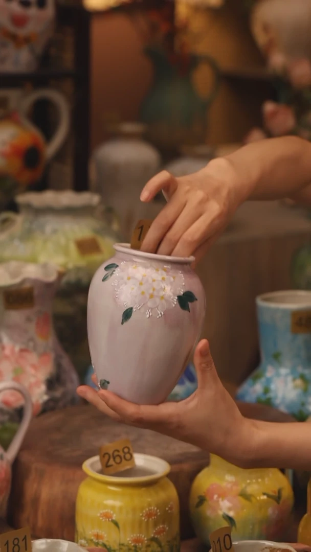 陶瓷172景德镇设计师手作花器摆件侘寂风